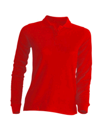 Polo damskie z długim rękawem JHK POPL 200 LS  RED