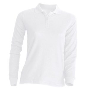 Polo damskie z długim rękawem JHK POPL 200 LS  WHITE