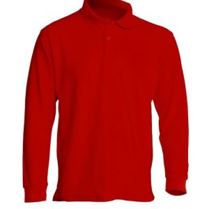 Polo męskie z długim rękawem JHK PORA 210 LS  RED