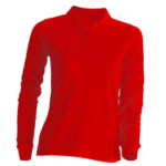 Polo damskie z długim rękawem JHK POPL 200 LS  RED
