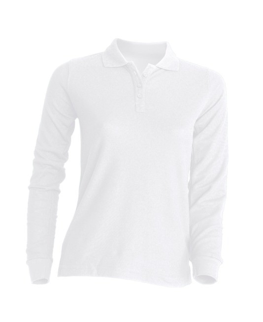 Polo damskie z długim rękawem JHK POPL 200 LS WHITE