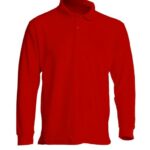 Polo męskie z długim rękawem JHK PORA 210 LS  RED