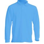 Polo męskie z długim rękawem JHK PORA 210 LS  SKY BLUE