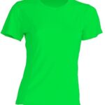 T-shirt  JHK, damski sportowy - SPORT T-SHIRT LADY -  LIME FLUOR