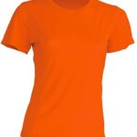 T-shirt  JHK, damski sportowy - SPORT T-SHIRT LADY -  ORANGE FLUOR